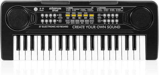 Raimy Piano Keyboard for Kids, 37 Keys Portable Keyboard Piano Early Learning Educational Electronic Musical Instrument Toys Gifts for 3 4 5 6 7 8 9 Year Old Boys and Girls (Black)