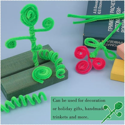 100 Pieces Pipe Cleaners Chenille Stem, Fruit Green Pipe Cleaners Set for DIY Arts Crafts Decorations, Chenille Stems (Fruit Green)