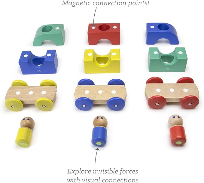 12 Piece Tegu Magnetic Tram Building Block Set, Big Top