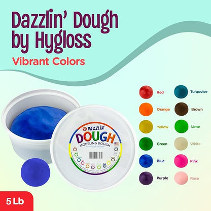 Hygloss Play Modeling Dough - Red Dough Unscented - Safe & Non-Toxic for Kids Arts & Crafts - Party Favors - Classroom Supplies - 5lb