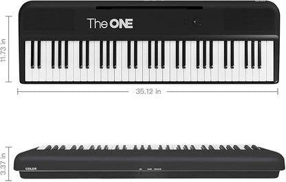 The ONE Smart Keyboard COLOR 61 Lighted Keys Piano Keyboard, Electric Piano for Beginners with 256 Tones, 64 Polyphony, Built-in LED Lights and Free Apps (Black)