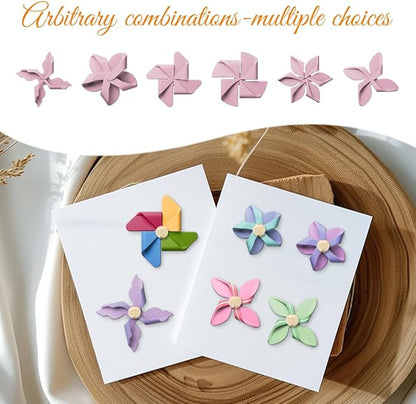 ORIGACH 12 Pcs Pinwheel Polymer Clay Cutters， Pinwheel Design Clay Cutters for Polymer Clay Jewelry Earrings with a Clear Storage Box
