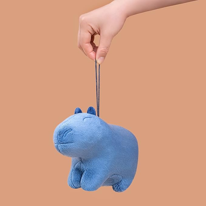 Little Capybara Plush, Realistic 8” Blue Capybara Stuffed Animal, Lifelike Rodent Capybara Weigted Toys, Simulation Soft Crawling Capybara Stuffed Toys, Unique Plushie Toys Model Dolls for Kids
