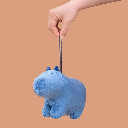 Little Capybara Plush, Realistic 8” Blue Capybara Stuffed Animal, Lifelike Rodent Capybara Weigted Toys, Simulation Soft Crawling Capybara Stuffed Toys, Unique Plushie Toys Model Dolls for Kids