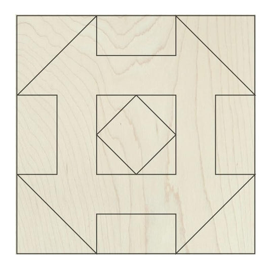 Large Unfinished Barn Quilt Square Wooden Sign, Country Decor Canvas Quilts Blocks (12 inches, Greek Square)