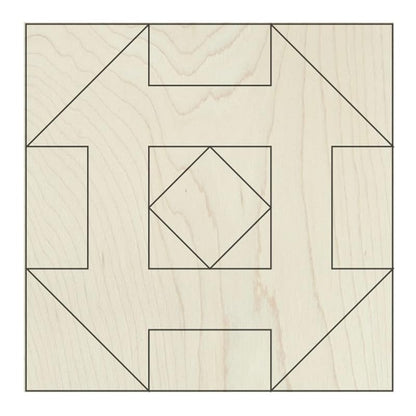 Unfinished Barn Quilt Square Wooden Sign, Country Decor Canvas Quilts Blocks (6 inches, Greek Square)