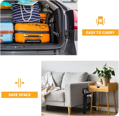 Delxo 16” Folding Step Stool in Black,1 Pack Premium Foldable Stool for Adults,Portable Collapsible Plastic Step Stool,Non Slip Folding Stools for Kitchen Bathroom Bedroom Up to 400LBS