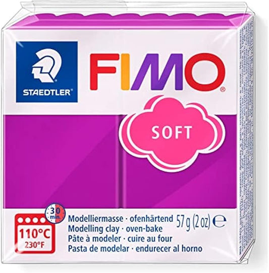 Staedtler FIMO Soft Polymer Clay - -Oven Bake Clay for Jewelry, Sculpting, Crafting, Purple 8020-61