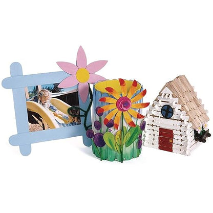 Colorations Regular Natural Wood Craft Sticks, Popsicle Sticks, 1000 Pieces, All Natural, 4 inches x 3/8 inch, Arts & Crafts, STEM, STEAM, Bulk Pack