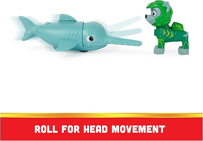 Paw Patrol, Aqua Pups Rocky and Sawfish Action Figures Set, Kids Toys for Ages 3 and up