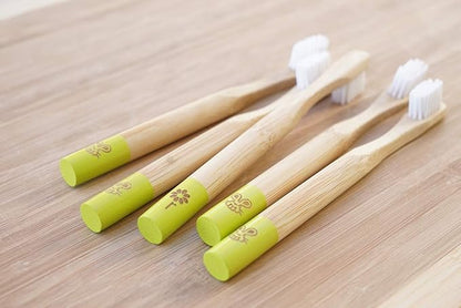 Rain Organic Bamboo Baby Kids Toothbrush - 100% Safe Infant Toddler Toothbrush 6 to 12 Months and Up, Natural BPA-Free Biodegradable Wood Toothbrush Extra Soft Bristles Children's Dental Care (3 Pack)