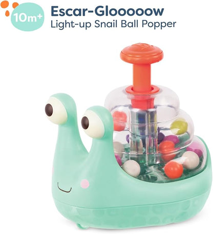 B. baby – Light-Up Snail Ball Popper – Glowing Snail Toy For Toddlers – Developmental Benefits – Interactive Toy – 10 Months + – Escar-Glooooow
