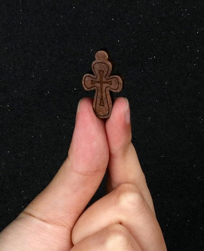 COTTVOTT Wooden Christian Jesus Cross/Orthodox Crucifix Charms Pendants for Rosary Necklace, DIY Jewelry Making Accessories Parts