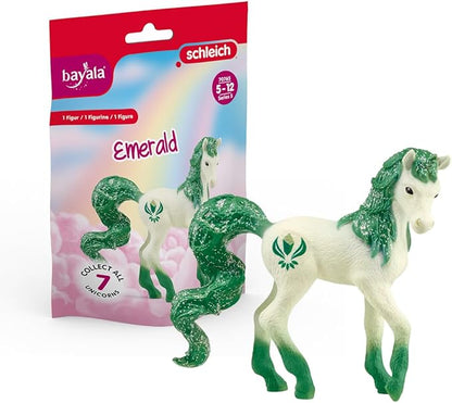 Schleich bayala, Unicorn Toys for Girls and Boys, Collectible Unicorn 2023 Gemstone Series, Emerald
