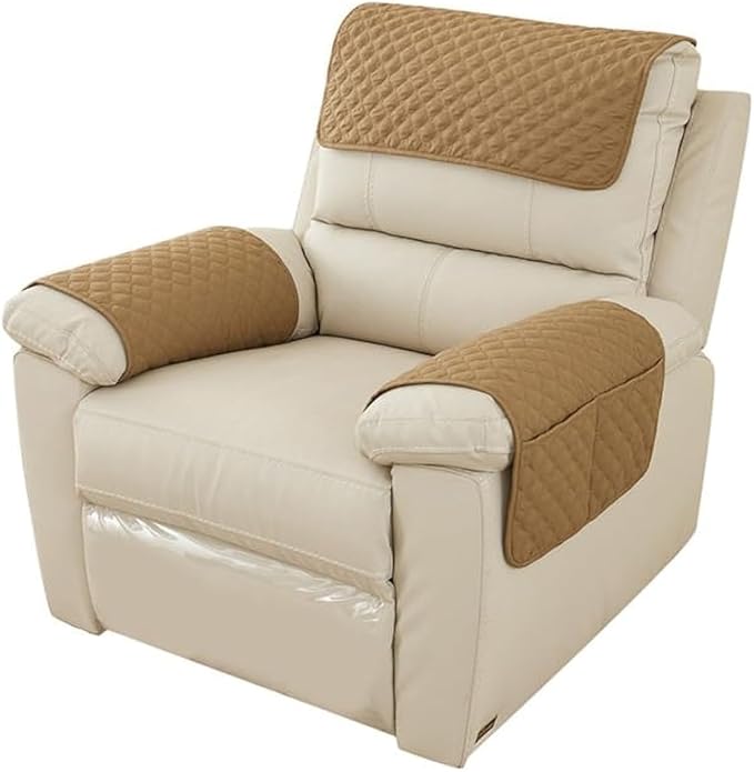 Recliner Chair Slipcover Mat Anti Slip Dogs Pet Kids Sofa Armrest Towel Cover Armchair Furniture Protector Couch Cushion 1 Seat (3pcs) (A8)