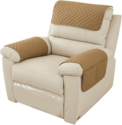 Recliner Chair Slipcover Mat Anti Slip Dogs Pet Kids Sofa Armrest Towel Cover Armchair Furniture Protector Couch Cushion 1 Seat (3pcs) (A8)