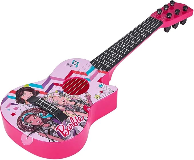 Sakar "Barbie 21"" Kids Guitar Toy GT1-01371 | Inspired Design, Easy-to-Hold, Thin Frets and Low String, Traditional Acoustic Guitar Shape, Secret Stickers, Real Tuning Gears"