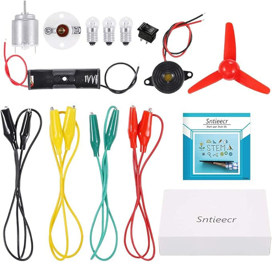 Sntieecr Electric Circuit Motor Kit, Educational Montessori Learning Kits for Kids DIY STEM Science Project