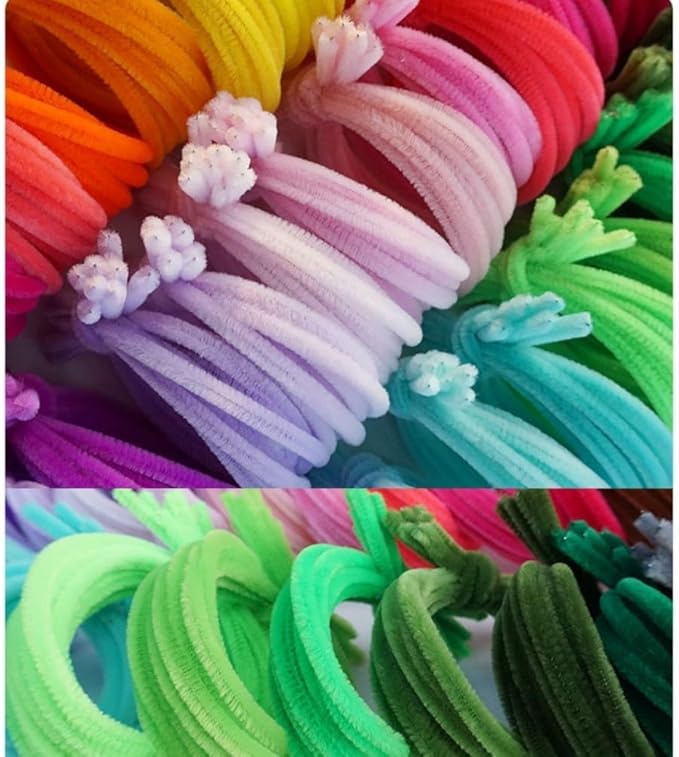 300 Pcs Thick Pipe Cleaners Craft Supplies 7 Assortment Pastel Macaron Color Chenille Stems for Art and Craft Projects Creative DIY Decorations (Light color-300pcs)