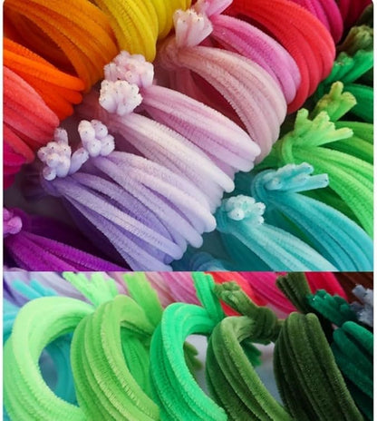 300 Pcs Thick Pipe Cleaners Craft Supplies 3 Assortment Pastel Pink,White,Green Color Chenille Stems for Art and Craft Projects Creative DIY Decorations,Gifts for Mom (Lily color-300pcs)