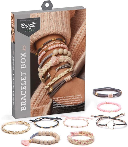 Craft Crush Bracelet Making Kit - Friendship Bracelet Kit, Jewelry Making Supplies, Arts and Crafts, Friendship Bracelets, Bracelets for Teen Girls, Makes 8 Friendship Bracelets, Ages 13+, Blush