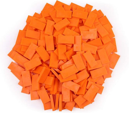 Bulk Dominoes Plastic Bulk 100pcs – Building and Stacking and Chain Reaction Toppling STEAM Toy Blocks for Kids (Orange)