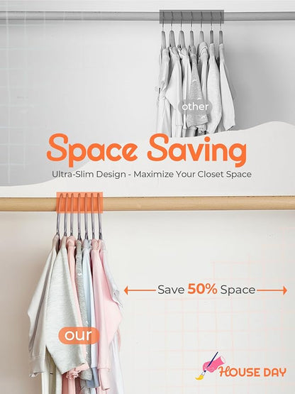 HOUSE DAY Kids Plastic Hangers for Closet, Childrens Hangers for Clothes & Baby Hangers, Toddler, and Child Clothes - Clothing, Pants, Coats, and More - Ideal for Everyday Use (Grey, 120 Pack)