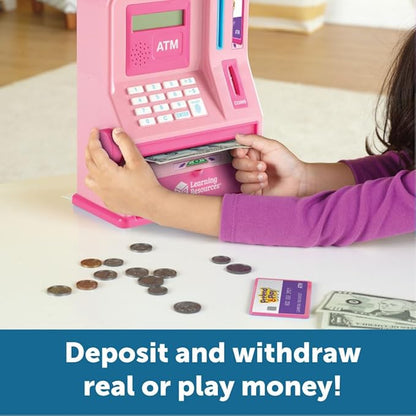 Learning Resources Teaching ATM Bank, Pink, 32 Pieces