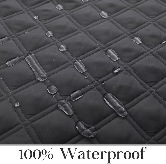 TOMORO Non-Slip Recliner Sofa Cover - 100% Waterproof Recliner Chair Slipcover Furniture Protector, Washable Couch Cover with Elastic Straps for Dog and Kids, Dark Gray, 23 Inch Middle