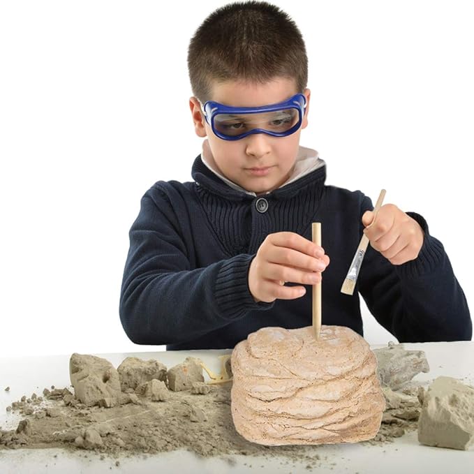 ArtCreativity Dinosaur Excavation Kit for Kids, 5.5” Stegosaurus Skull Excavating Set with Fossil Digging Tools and Stand, Fun Science Activity Toy, Educational Dinosaur Gift for Boys and Girls