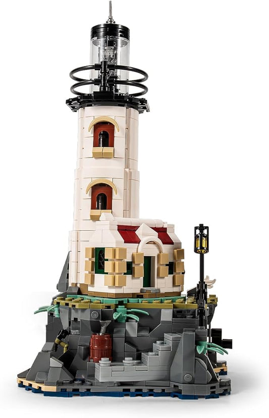 Island Lighthouse Building Block Sets with Glowing Lighting, Unique Collection and Display Model for Home,Building Block Kits Gift for Adults and Kids (1092 PCS)