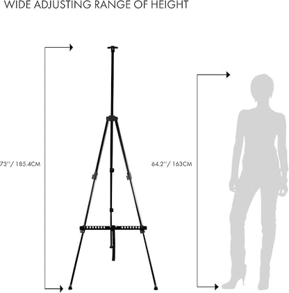 Artify 73 Inches Double Tier Easel Stand, Adjustable Height from 22-73”, 3 in 1, for Painting and Display with a Carrying Bag, 1PACK
