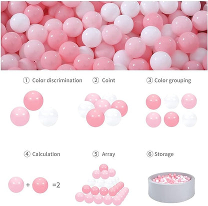GOGOSO Ball Pit Balls for Toddles, Kids Plastic Balls for BallPit, Pool, Baby Party Accessories, Birthday Decoration 50 100 200 500 1000