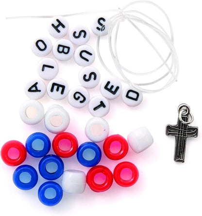 Fun Express REL Patriotic Pony Bead Bracelet CK - Craft Kits - 12 Pieces