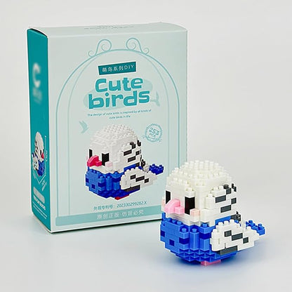 Birds Building Blocks for Adults Mini Building Blocks Birds Building Bricks Toy Micro Block Building Set Gift for Kids and Adults-253 PCS(Budgerigar B)
