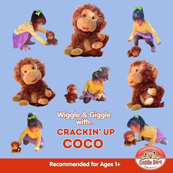 Cuddle Barn - Crackin' Up Coco | Super Soft Animated Twirling Moving Monkey Stuffed Animal Plush Toy | Spins Around Making Monkey Sounds | Great Gift for Toddlers and Kids Ages 1 and Over - 10 Inches