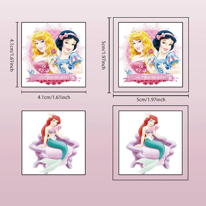 40 Sheets Disney Princess Temporary Tattoos for Kids,Birthday Party Favors, Cartoon Princess Decoration Sticker Gifts for Girl Boys Home Activity Class Prizes Carnival Christmas Rewards