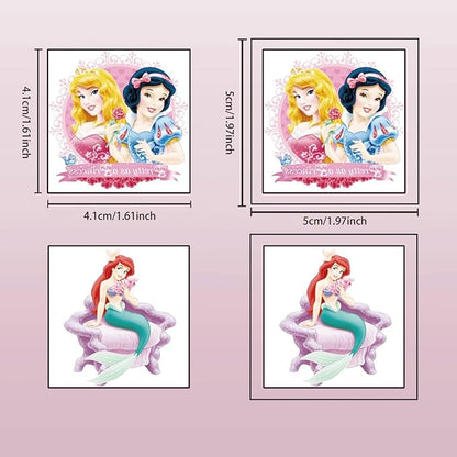 40 Sheets Disney Princess Temporary Tattoos for Kids,Birthday Party Favors, Cartoon Princess Decoration Sticker Gifts for Girl Boys Home Activity Class Prizes Carnival Christmas Rewards