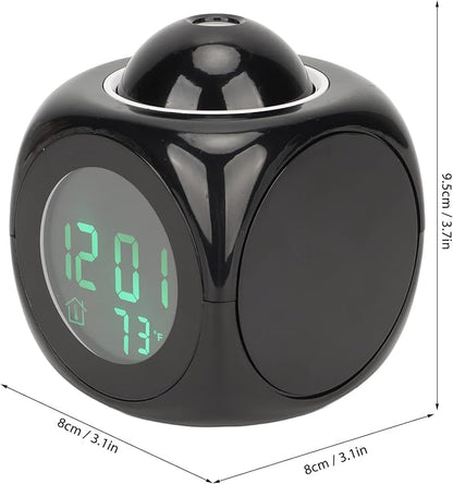 LiebeWH Projection Alarm Clock for Bedroom LED Display Digital Clock Projection On Ceiling Mini Voice Timing Alarm Clock Built in Loudspeakers