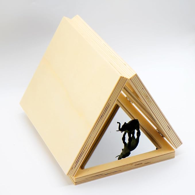 Montessori & Reggio Inspired Children Mirror, Preschool Classroom Mirror, 3 Panels, 3-in-1 Folding, Small Mirror for Light Table Explore