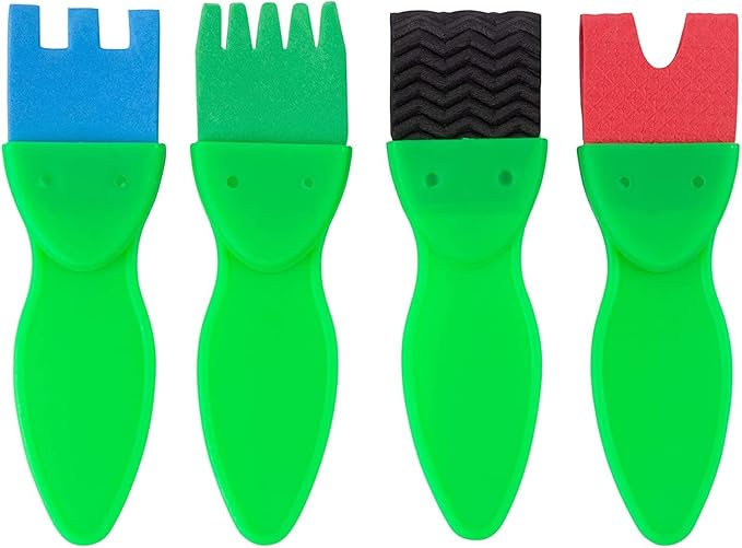 36 Piece Kids Painting Kit for Arts and Crafts with Foam Paint Brushes, Rollers and Stamps