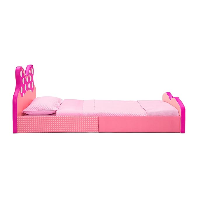 Delta Children Disney Minnie Mouse Upholstered Twin Bed, Pink