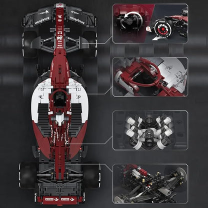 CaDA C64005w Alfa Romeo F1 Race Car C42 Building Blocks Set, 1868 PCS 1: 8 MOC Creative Building Blocks, Excellent Racer Model and Collection STEM Gift for 8+ Kids Teens and Adults