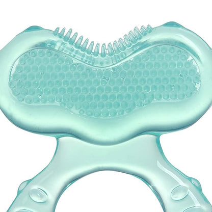 Nuby Silicone Teethe-EEZ Teether with Bristles, Includes Hygienic Case, Aqua (Pack of 1)