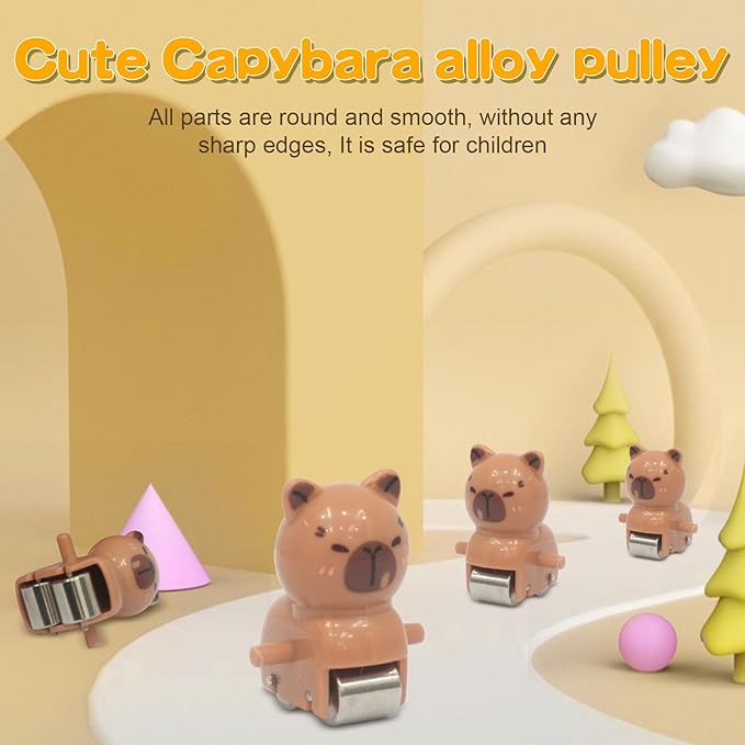 Roller Coaster Toys for Toddlers, Climbing Stairs Slide Toy Set with Flashing Lights & Music On/Off Button, Birthday Capybara Gifts for Boys Girls Kids