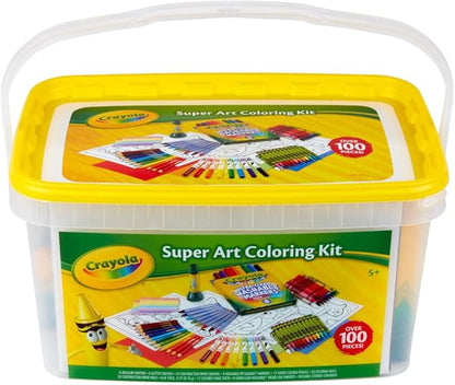 Crayola Super Art Coloring Kit (100+ Pcs), Arts & Crafts Set for Kids, Coloring Supplies, Arts & Crafts Set, Gifts for Kids [Amazon Exclusive]