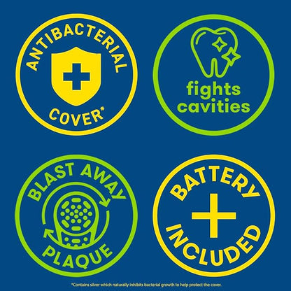 FIREFLY Clean N' Protect, Sonic The Hedgehog Toothbrush with 3D hygienic Cover, Premium Soft Bristles, Anti-Slip Grip Handle, Battery Included, Ages 3+, 3 Piece Set (Pack of 1)