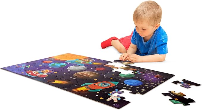 B. Toys – Floor Puzzle – 48-Piece Solar System Puzzle – Large 2 x 3 Feet Jigsaw Puzzle for Kids – Planets, Astronauts, Solar System, Space – 3 Years + – Gigantic Jigsaw - Solar System