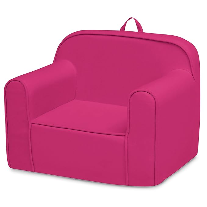 Delta Children Cozee Chair -Foam Kids Chair for Ages 18 Months and Up, Hot Pink
