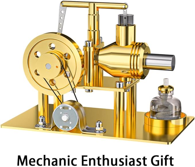 Full Metal Stirling Engine Model Kit, DIY Metal Balance Hot Air Stirling Engine Generator Model with Lights, Science Experiment Kits for Adults and Teens